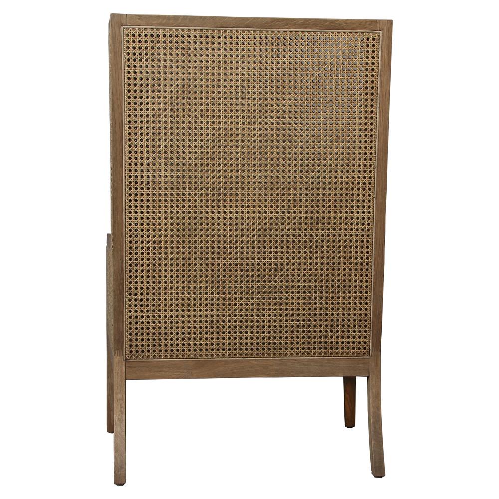 Henry & Mason - Mariston Natural Oak Wood and Rattan Accent Chair with Off White Performance Fabric - DV7334 veiw 4