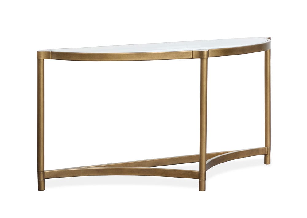 Henry & Mason  -  Marlowe Aged Brass And Volakas Classic Demilune Sofa Table  - AFA00864 view 1