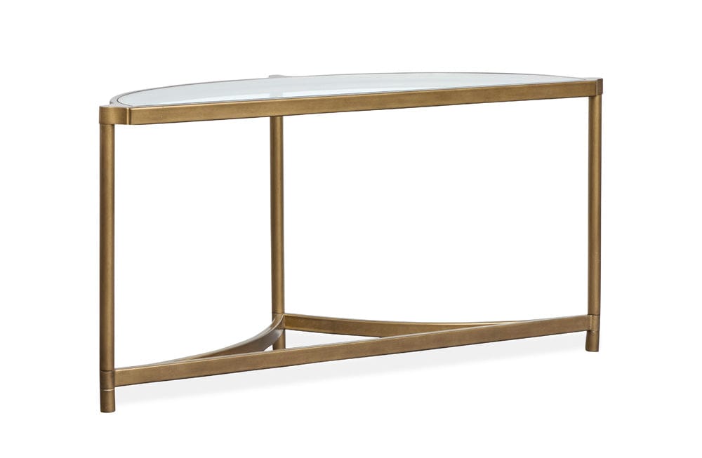 Henry & Mason  -  Marlowe Aged Brass And Volakas Classic Demilune Sofa Table  - AFA00864 view 2