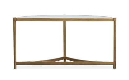 Henry & Mason  -  Marlowe Aged Brass And Volakas Classic Demilune Sofa Table  - AFA00864 view 4