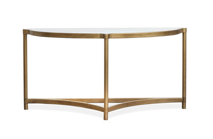 Henry & Mason  -  Marlowe Aged Brass And Volakas Classic Demilune Sofa Table  - AFA00864 view 5