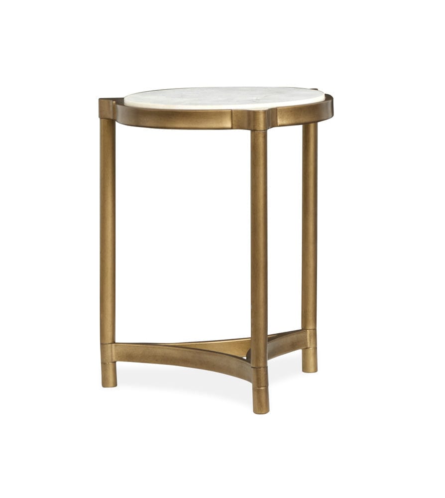 Henry & Mason  -  Marlowe Aged Brass And Volakas Classic Round Accent Table  - AFA00865 view 1