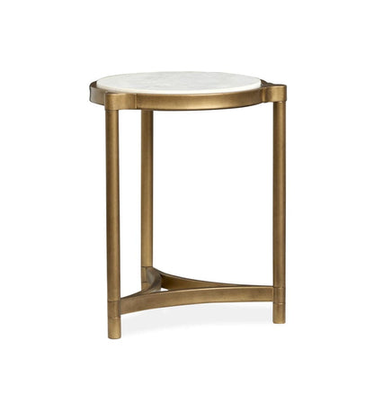 Henry & Mason  -  Marlowe Aged Brass And Volakas Classic Round Accent Table  - AFA00865 view 2