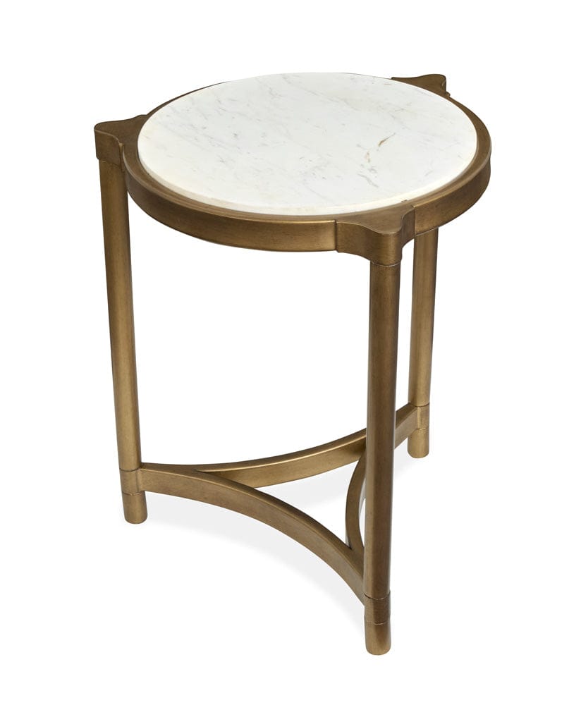 Henry & Mason  -  Marlowe Aged Brass And Volakas Classic Round Accent Table  - AFA00865 view 3