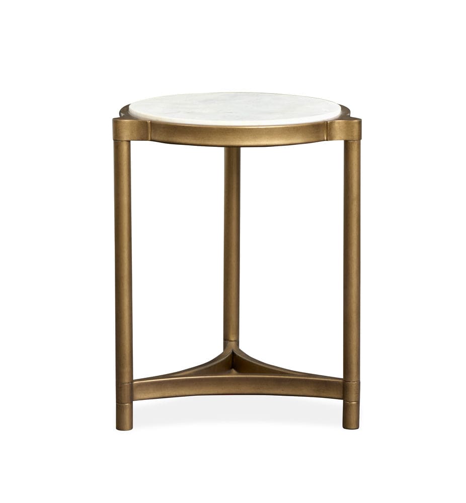Henry & Mason  -  Marlowe Aged Brass And Volakas Classic Round Accent Table  - AFA00865 view 4