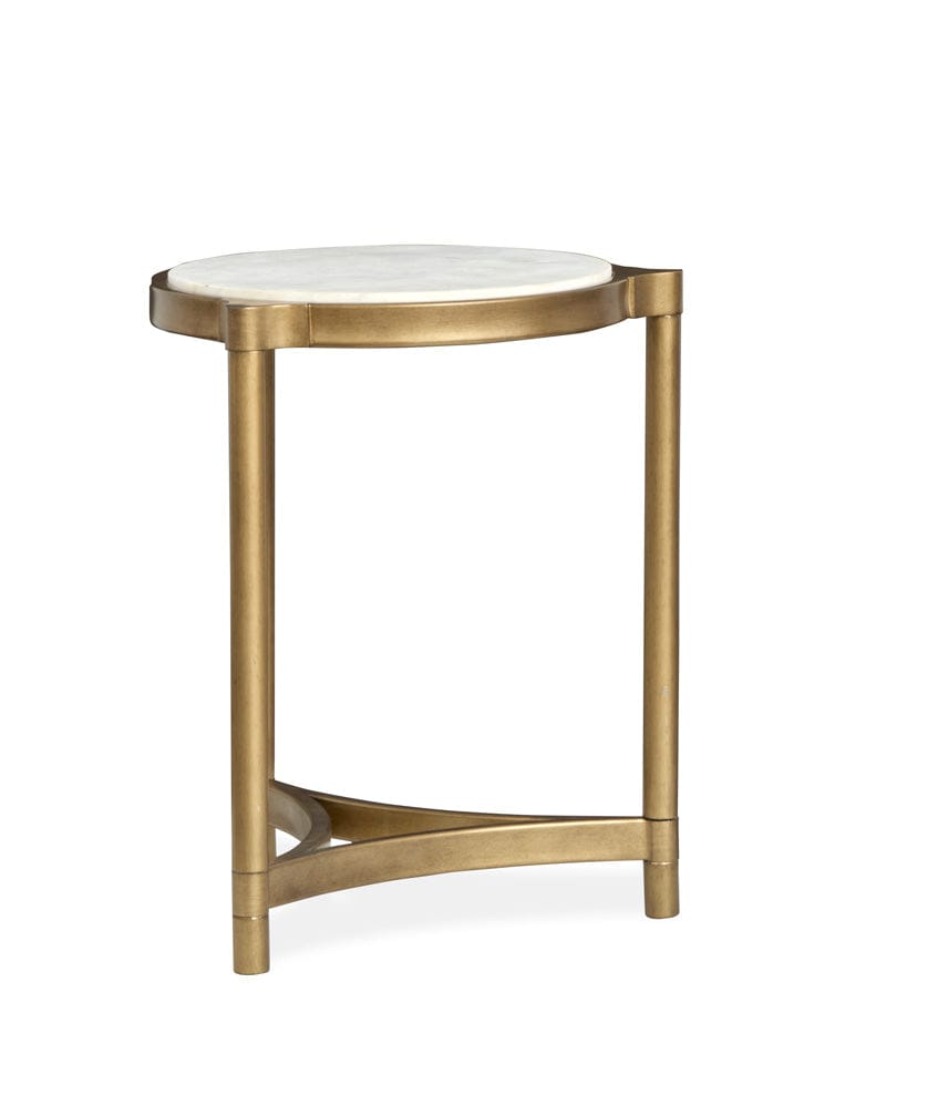 Henry & Mason  -  Marlowe Aged Brass And Volakas Classic Round Accent Table  - AFA00865 view 6