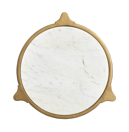 Henry & Mason  -  Marlowe Aged Brass And Volakas Classic Round Accent Table  - AFA00865 view 7