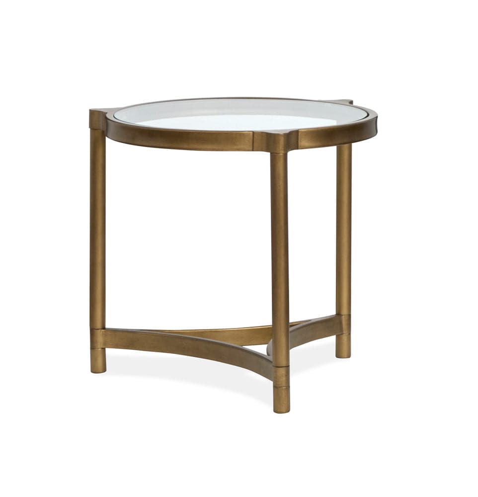 Henry & Mason  -  Marlowe Aged Brass And Volakas Classic Round End Table  - AFA00866 view 1