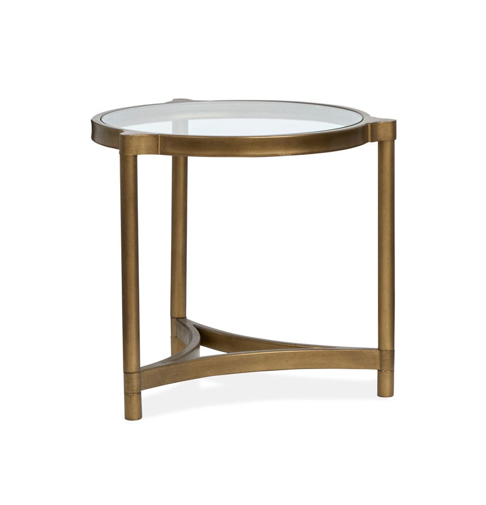 Henry & Mason  -  Marlowe Aged Brass And Volakas Classic Round End Table  - AFA00866 view 2