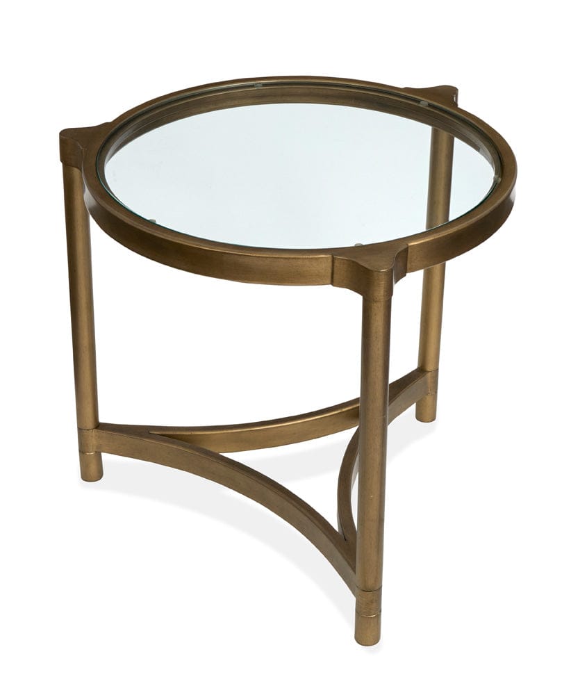 Henry & Mason  -  Marlowe Aged Brass And Volakas Classic Round End Table  - AFA00866 view 3