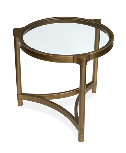 Henry & Mason  -  Marlowe Aged Brass And Volakas Classic Round End Table  - AFA00866 view 3
