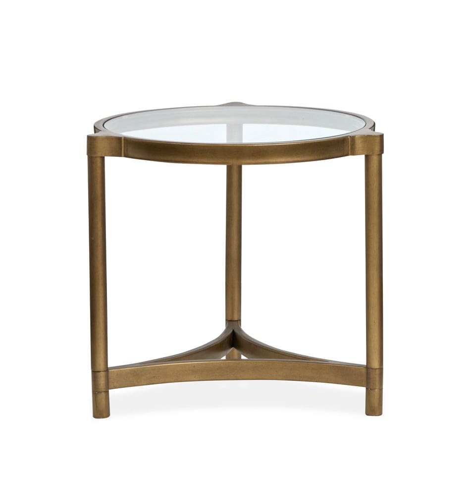 Henry & Mason  -  Marlowe Aged Brass And Volakas Classic Round End Table  - AFA00866 view 4