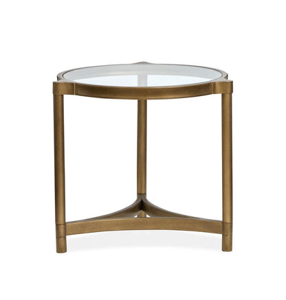 Henry & Mason  -  Marlowe Aged Brass And Volakas Classic Round End Table  - AFA00866 view 4