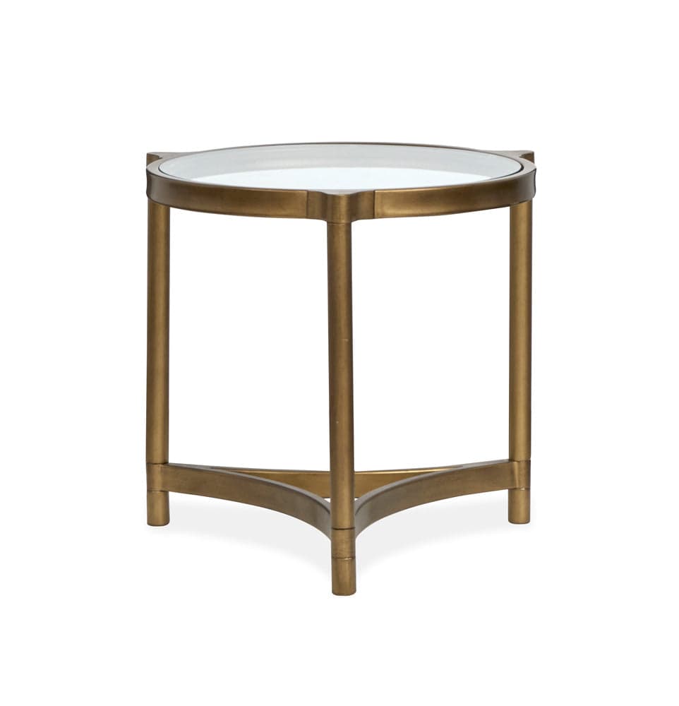 Henry & Mason  -  Marlowe Aged Brass And Volakas Classic Round End Table  - AFA00866 view 5