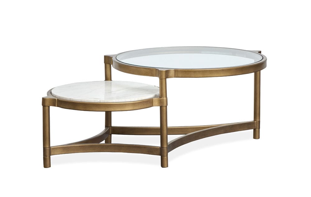 Henry & Mason  -  Marlowe Aged Brass And Volakas Classic Shaped Cocktail Table  - AFA00867 view 1