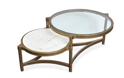 Henry & Mason  -  Marlowe Aged Brass And Volakas Classic Shaped Cocktail Table  - AFA00867 view 3