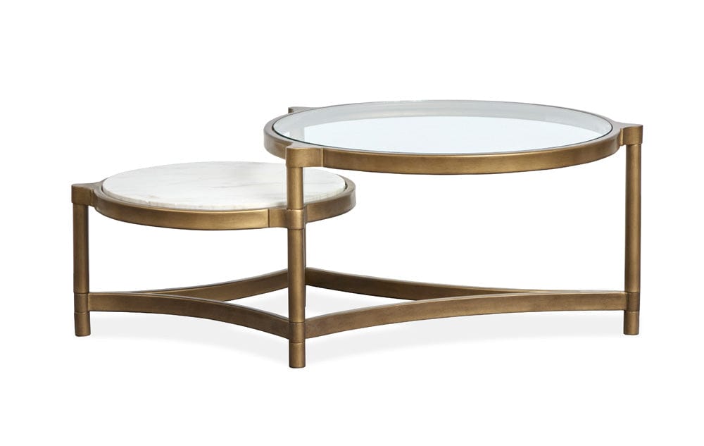 Henry & Mason  -  Marlowe Aged Brass And Volakas Classic Shaped Cocktail Table  - AFA00867 view 5