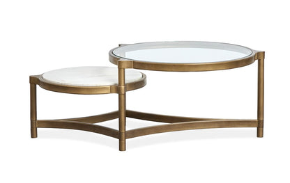Henry & Mason  -  Marlowe Aged Brass And Volakas Classic Shaped Cocktail Table  - AFA00867 view 5