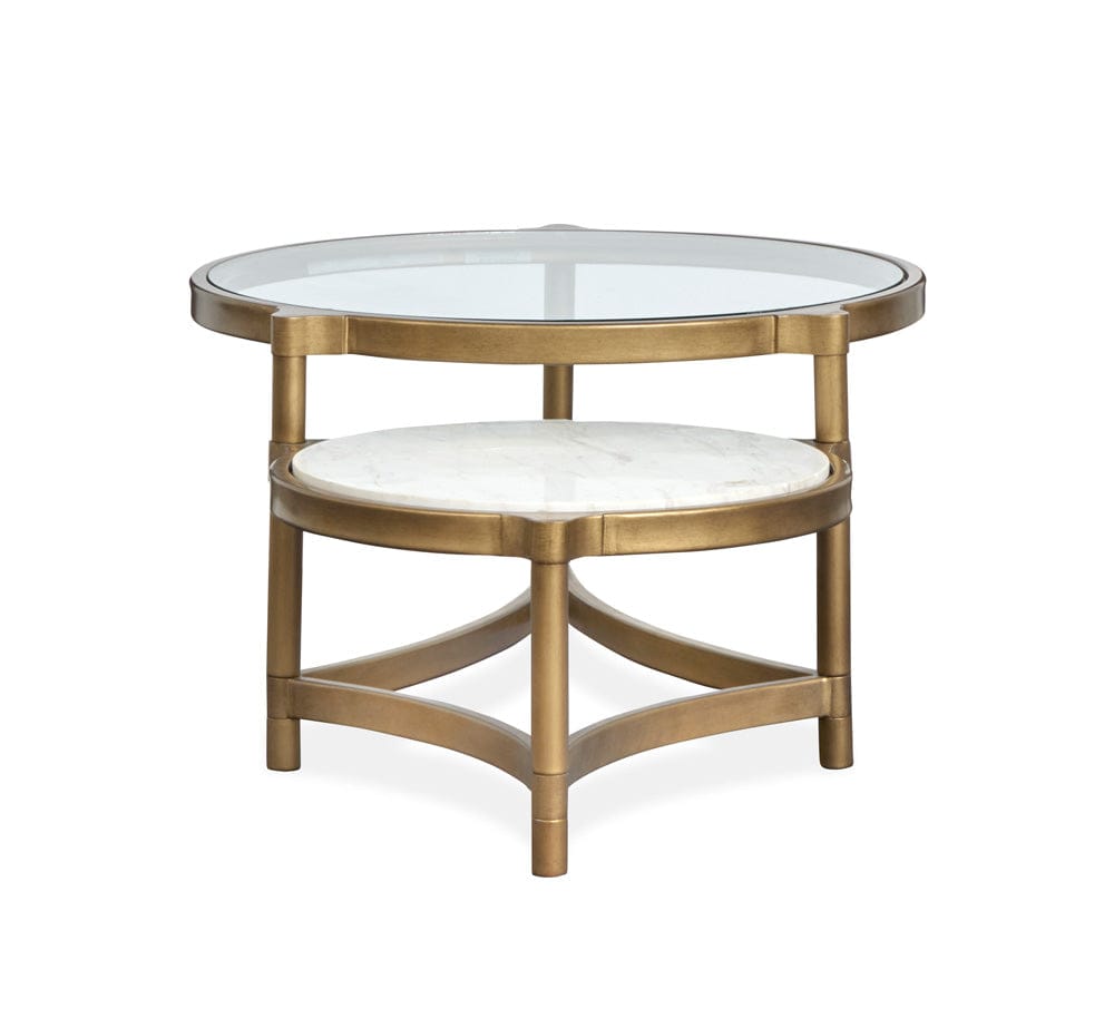 Henry & Mason  -  Marlowe Aged Brass And Volakas Classic Shaped Cocktail Table  - AFA00867 view 6