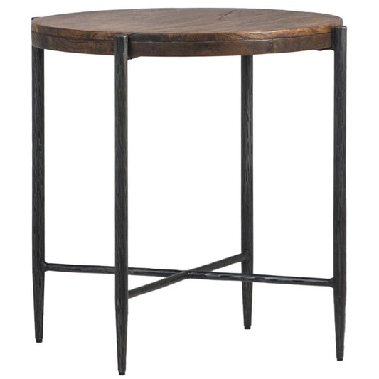 Henry & Mason - Masternio Antique Medium Brown Mago Wood and Black Iron Side Table - DV7156 veiw 1