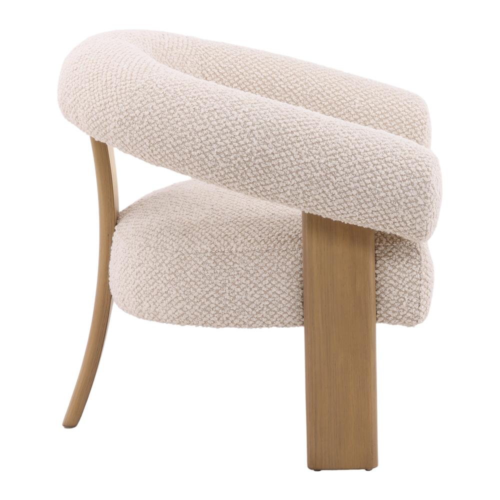 Henry & Mason - Mathias Ash Wood Occasional Chair in Cream Boucle Fabric - DV7470 veiw 3
