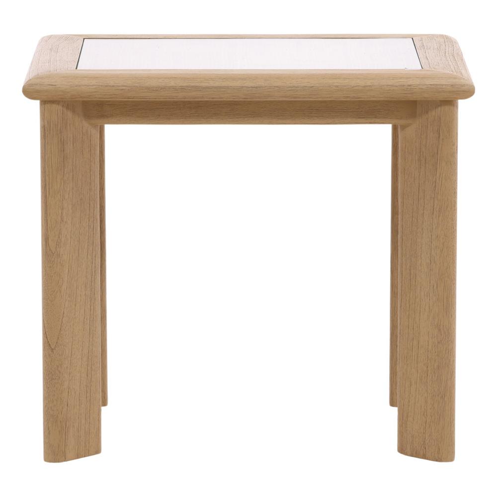 Henry & Mason - Maynard Mindi Wood (White Cedar) Side Table with Glass Inset Top - DV7109 veiw 2