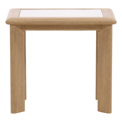 Henry & Mason - Maynard Mindi Wood (White Cedar) Side Table with Glass Inset Top - DV7109 veiw 2