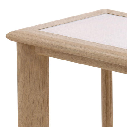 Henry & Mason - Maynard Mindi Wood (White Cedar) Side Table with Glass Inset Top - DV7109 veiw 3