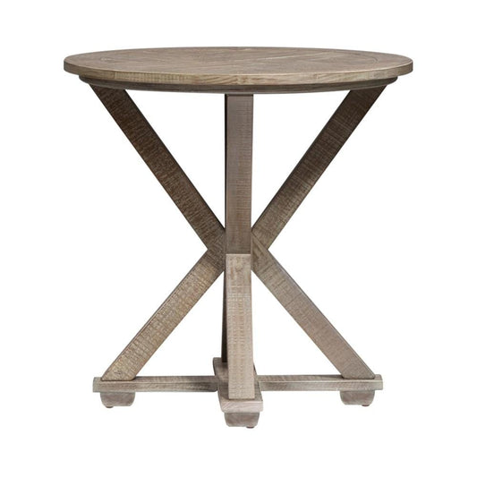 Henry & Mason - Meadow Cascades Round End Table in Weathered Taupe - AFA01558 view 2