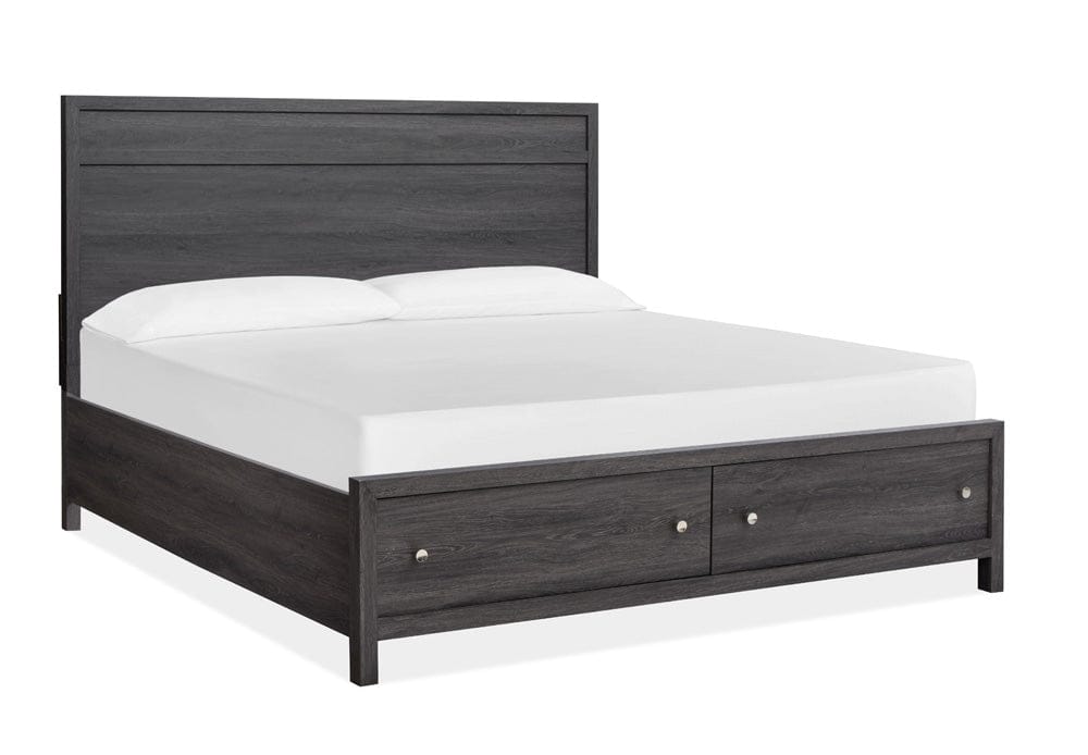 Henry & Mason  -  Merrinwylde Raisin Black King Panel Storage Bed  - AFA01131 view 1