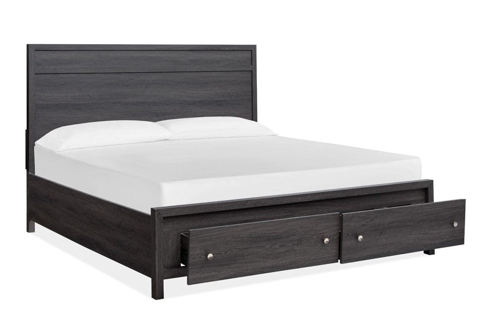 Henry & Mason  -  Merrinwylde Raisin Black King Panel Storage Bed  - AFA01131 view 2