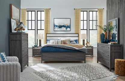 Henry & Mason  -  Merrinwylde Raisin Black King Upholstered Panel Bed  - AFA01132 view 6