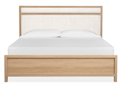 Henry & Mason  -  Merrinwylde Sandstone Beige Queen Upholstered Panel Bed  - AFA01147 view 2