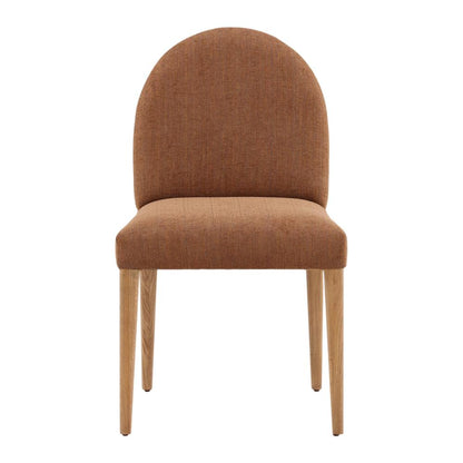Henry & Mason - Metropolitan Solid Oak Wood Dining Chair in Brown Chenille - Set of 2 - DV7187 veiw 2