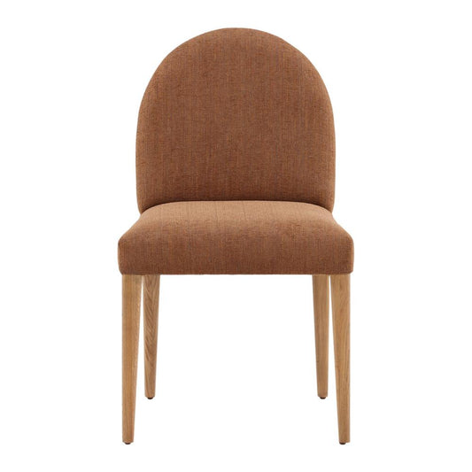 Henry & Mason - Metropolitan Solid Oak Wood Dining Chair in Brown Chenille - Set of 2 - DV7187 veiw 2