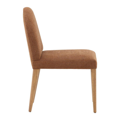 Henry & Mason - Metropolitan Solid Oak Wood Dining Chair in Brown Chenille - Set of 2 - DV7187 veiw 3