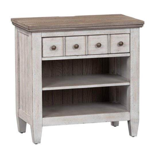 Henry & Mason - Midland 1 Drawer Night Stand with Charging Station in Antique White with Tobacco Tops - AFA03867 view 2