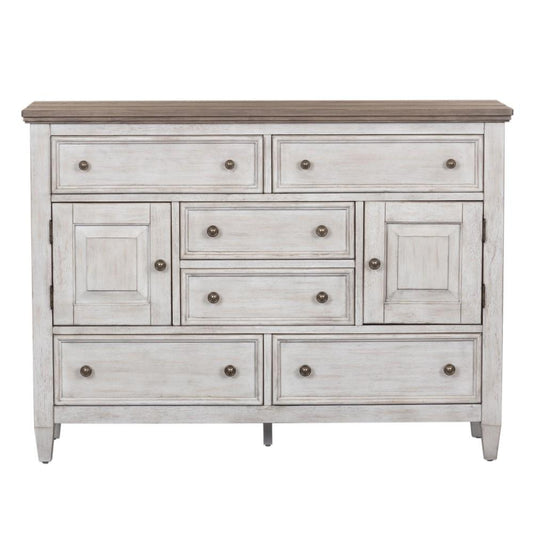 Henry & Mason - Midland 2 Door 6 Drawer Chesser in Antique White with Tobacco Tops - AFA03863 view 1