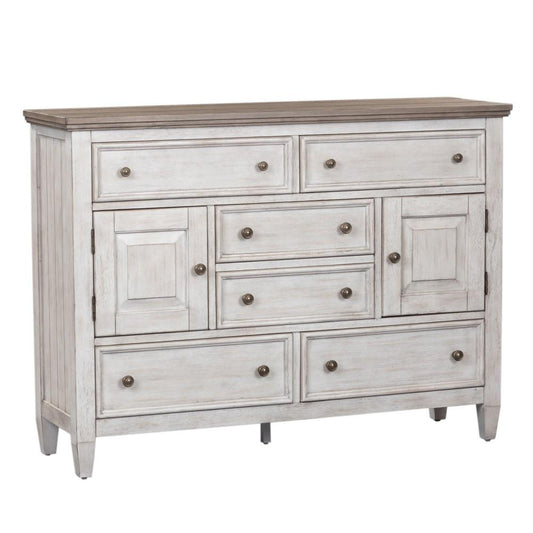 Henry & Mason - Midland 2 Door 6 Drawer Chesser in Antique White with Tobacco Tops - AFA03863 view 2