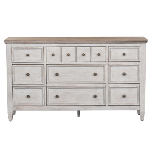 Henry & Mason - Midland 9 Drawer Dresser in Antique White with Tobacco Tops - AFA03862 view 1