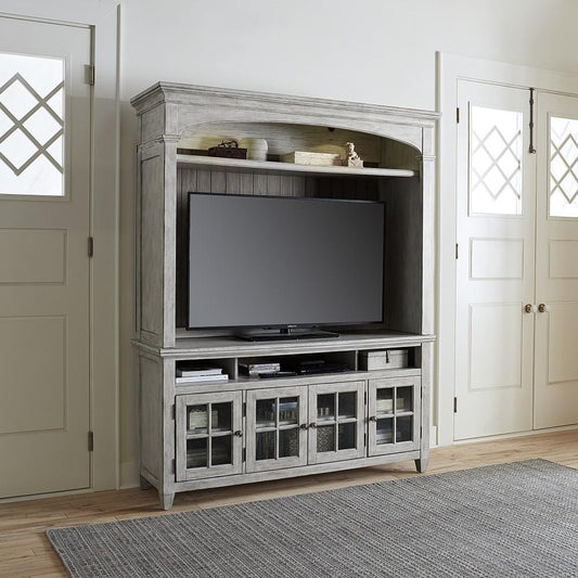 Henry & Mason - Midland Entertainment Center in Antique White with Tobacco Tops - AFA03902 view 1