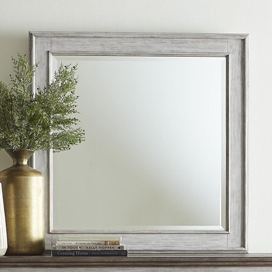 Henry & Mason - Midland Landscape Mirror in Antique White with Tobacco Tops - AFA03866 view 1