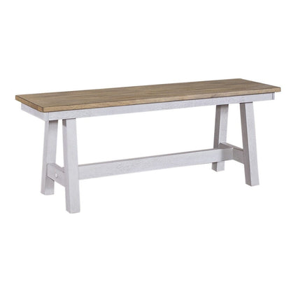 Henry & Mason - Miller Ranch 6 Piece Trestle Table Set in Weathered White & Sandstone - AFA03265 view 4
