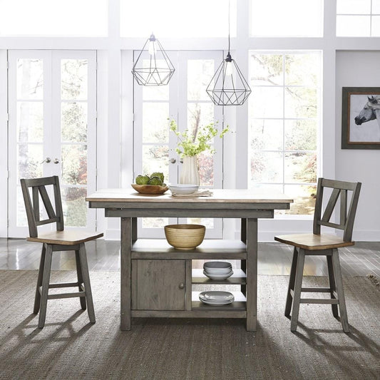 Henry & Mason - Miller Ranch Kitchen Island in Gray & Sandstone - AFA03255 view 2