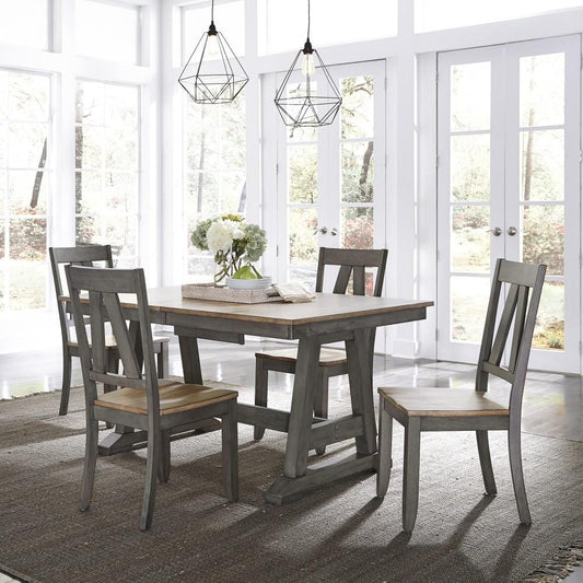 Henry & Mason - Miller Ranch Trestle Table in Gray & Sandstone - AFA03256 view 2