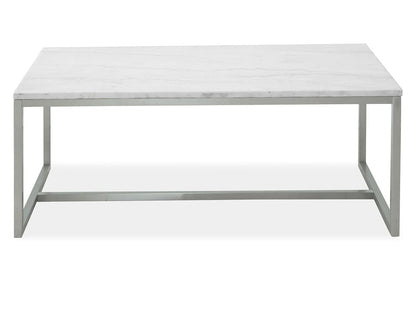 Henry & Mason  -  Mirabel White Marble And Brushed Nickel Rectangular Cocktail Table  - AFA00946 view 3