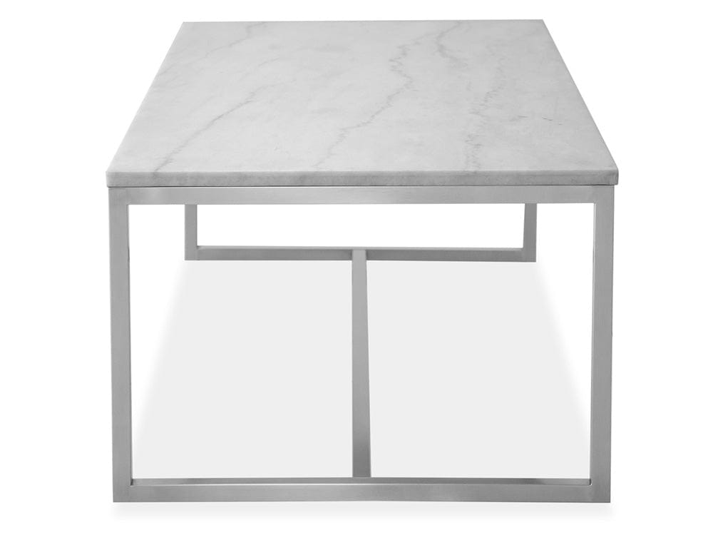 Henry & Mason  -  Mirabel White Marble And Brushed Nickel Rectangular Cocktail Table  - AFA00946 view 4