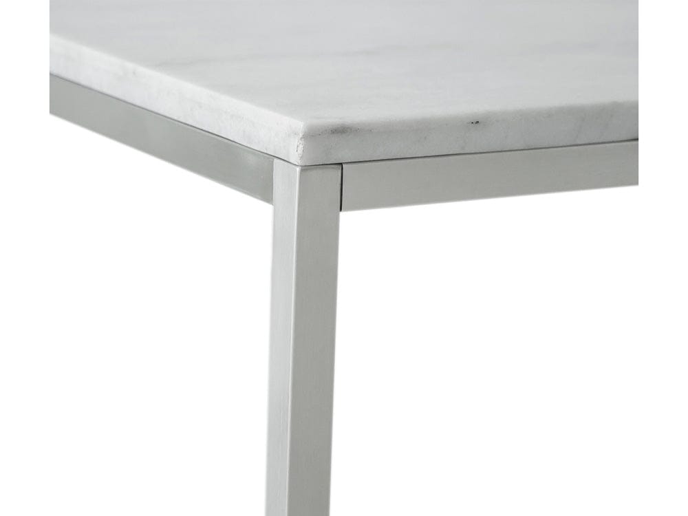 Henry & Mason  -  Mirabel White Marble And Brushed Nickel Rectangular Cocktail Table  - AFA00946 view 6