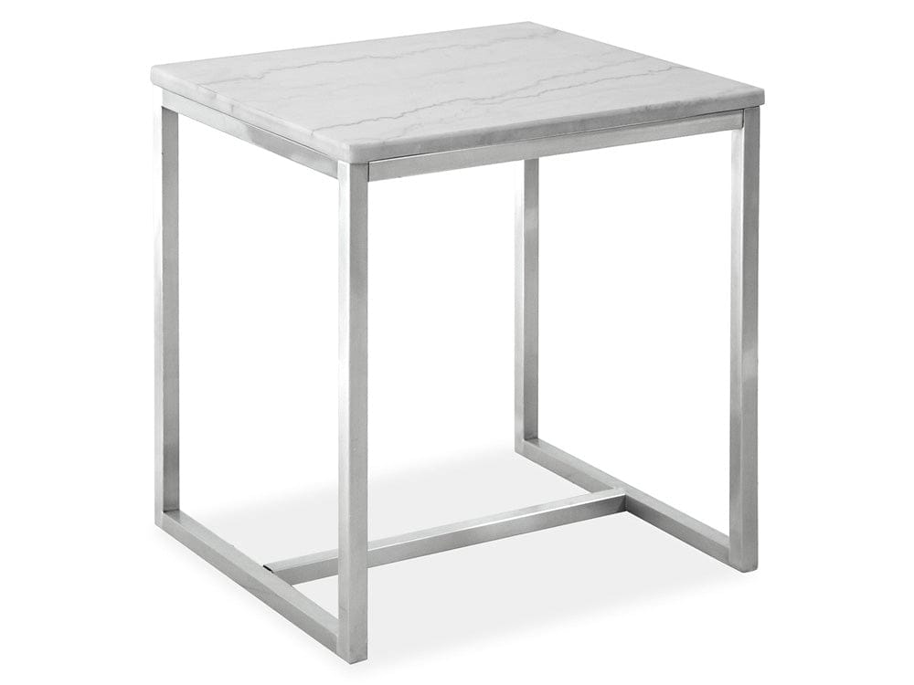Henry & Mason  -  Mirabel White Marble And Brushed Nickel Rectangular End Table  - AFA00947 view 1