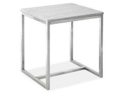 Henry & Mason  -  Mirabel White Marble And Brushed Nickel Rectangular End Table  - AFA00947 view 1